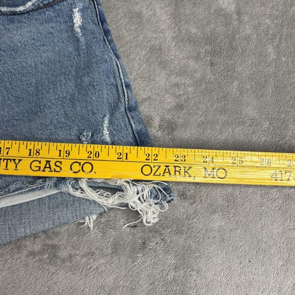 Abercrombie & Fitch Shorts Womens 30 Blue Mom High Rise Curve Love Cutoff Denim - Picture 8 of 11